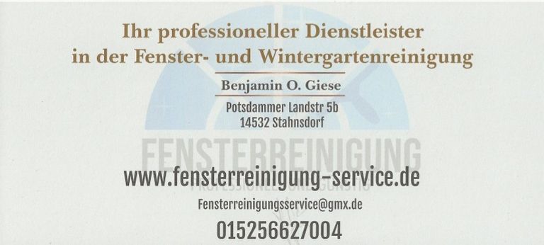 Fensterreinigung Geschenkgutschein 